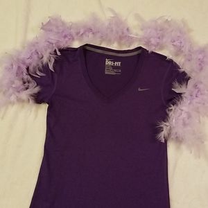 Women's Purple Nike Vneck Shirt Dri-fit Size XS